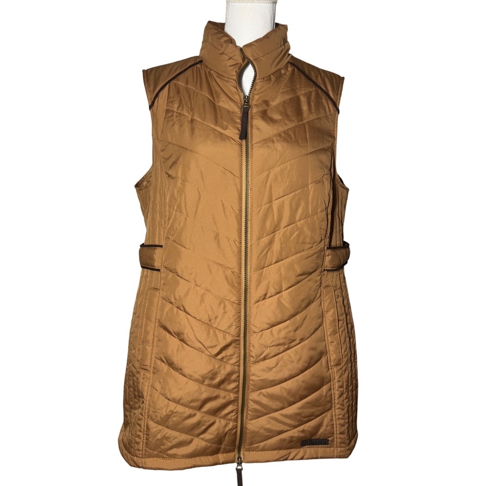 G.H. Bass & Co Quilted Puffer Vest XL Brown Excellent Sleeveless Full Zip Jacket